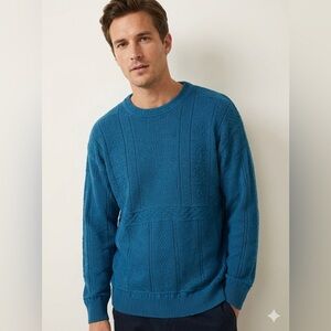Men's Blue Knit Vintage 100% Cotton Sweater